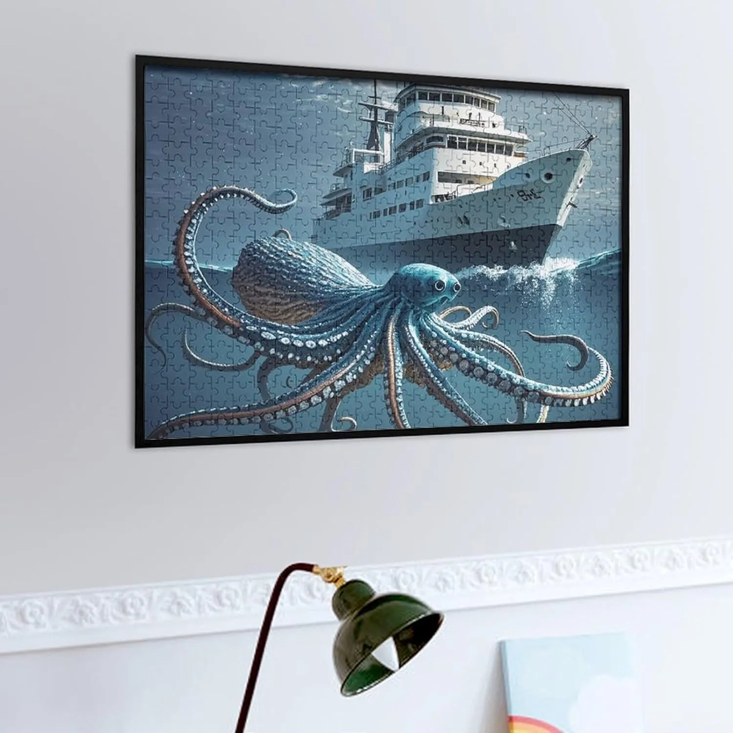 Family Birthday Valentine's Day Gifts disarm unadorned publicize metropolitan Jigsaw Puzzle from Photos 300/500/1000 Pieces Personalized Wooden Picture Puzzles Custom Puzzle from Pictures Octopus and Ship Puzzles for Adults 