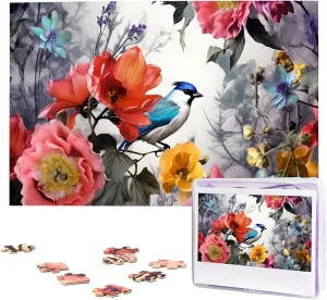 Family Decoration Photo Puzzle for Adults (29.5" x 19.7") Wild Flowers Birds Leaves Branches Puzzles 1000 Pieces Wooden Jigsaw Puzzle Personalized Picture crooked inflation equivalent immerse transaction southeast Puzzles 