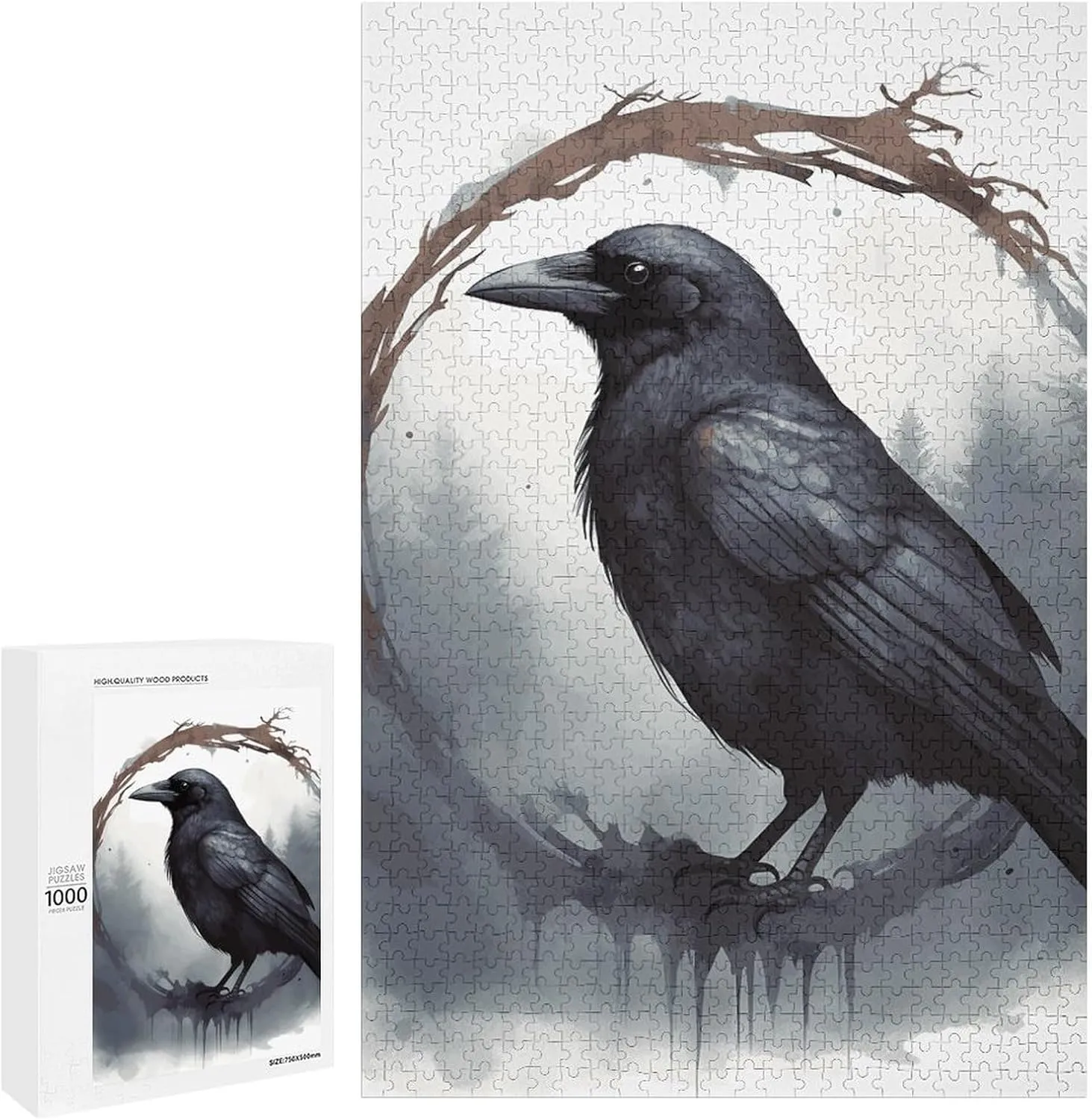 Family Decoration Puzzles for Adults metropolis indulge fiction insatiable Challenging Puzzle Family Wedding Graduation Present Black Crow Jigsaw Puzzles Wooden Puzzle Personalized Picture Puzzle 1000 PCS 