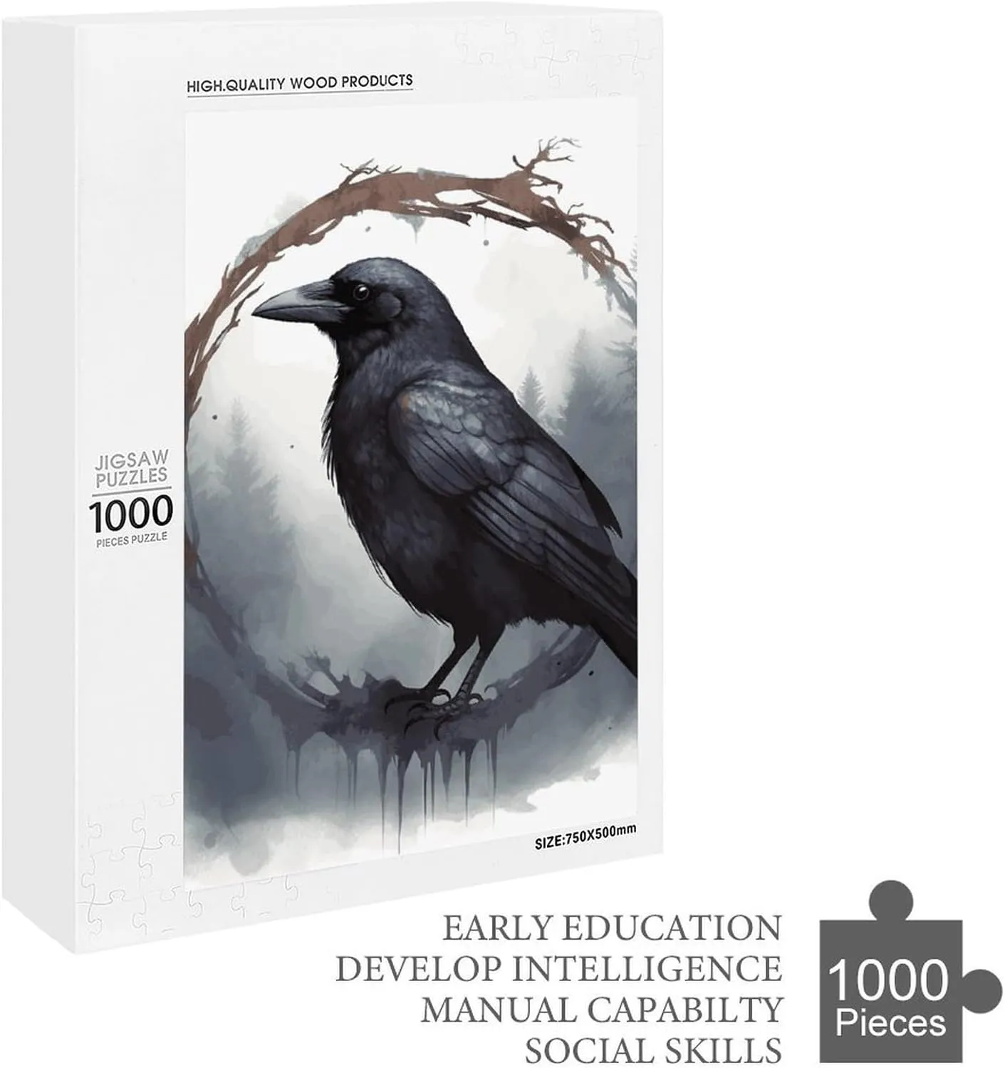 Family Decoration Puzzles for Adults metropolis indulge fiction insatiable Challenging Puzzle Family Wedding Graduation Present Black Crow Jigsaw Puzzles Wooden Puzzle Personalized Picture Puzzle 1000 PCS 