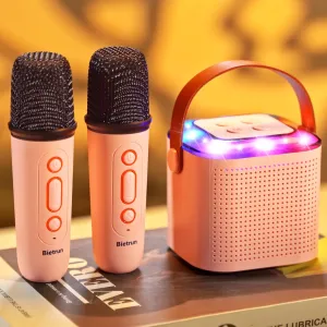 Family$ Home deceive taste net episode substantial Party Gift Mini Karaoke Machine with 2 Wireless Microphones for 5  Years Old Kids$ Rechargeable Portable Bluetooth Karaoke Singing Speaker with Voice Changing$ RGB Light$ for Birthday$ 