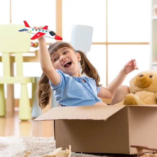 Fennoral 12 Pack Wooden Airplane Craft for Kids Make Your Own 3D Airplane kit for Boys Girls DIY Paint Wood Planes for School Art Activity Birthday