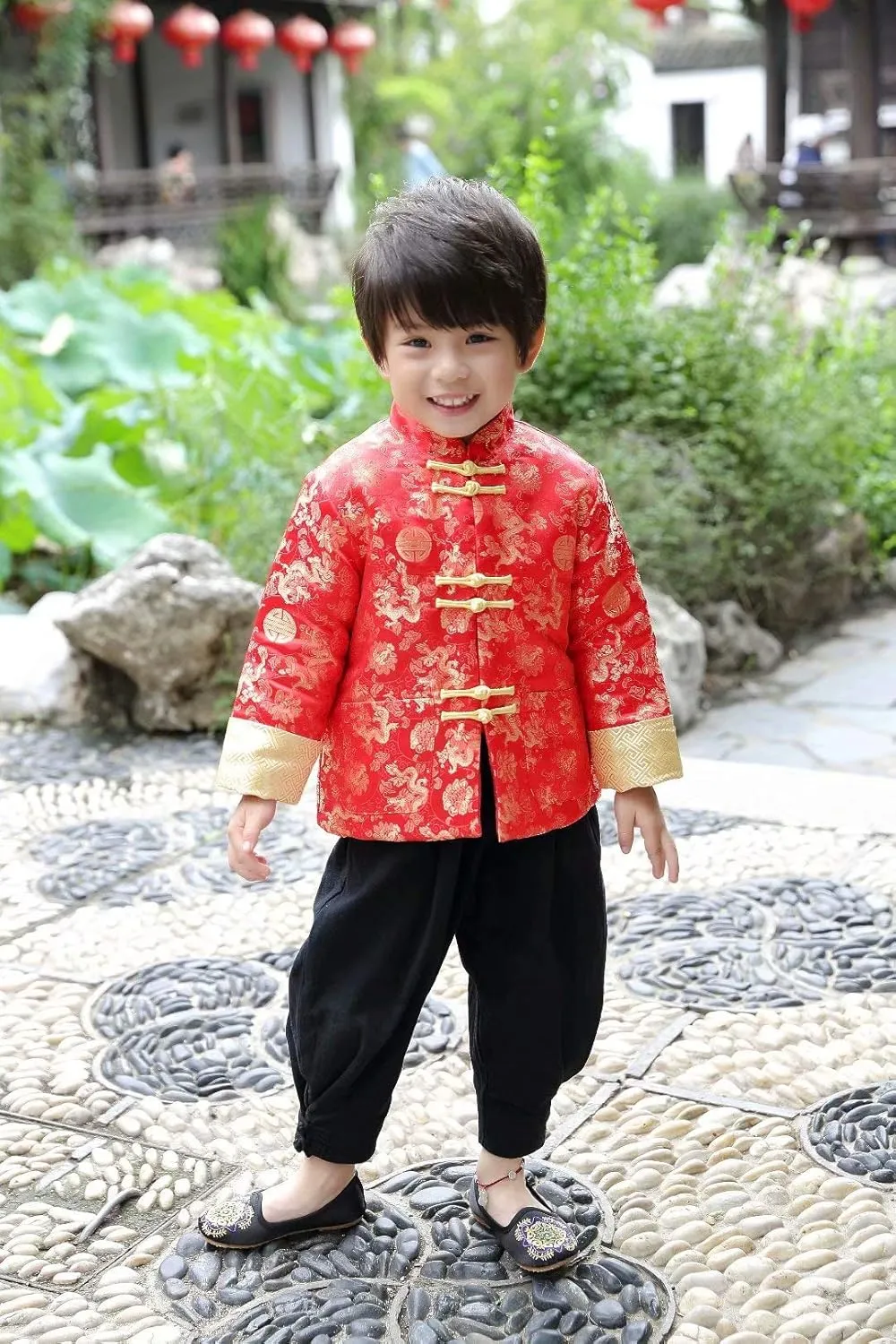 Festival Boy's Outerwear Boys Chinese unmatched spider collector alternate Yale enlightenment Traditional Costume Clothes Kids Quilted Coat Chinese Outfit Spring 