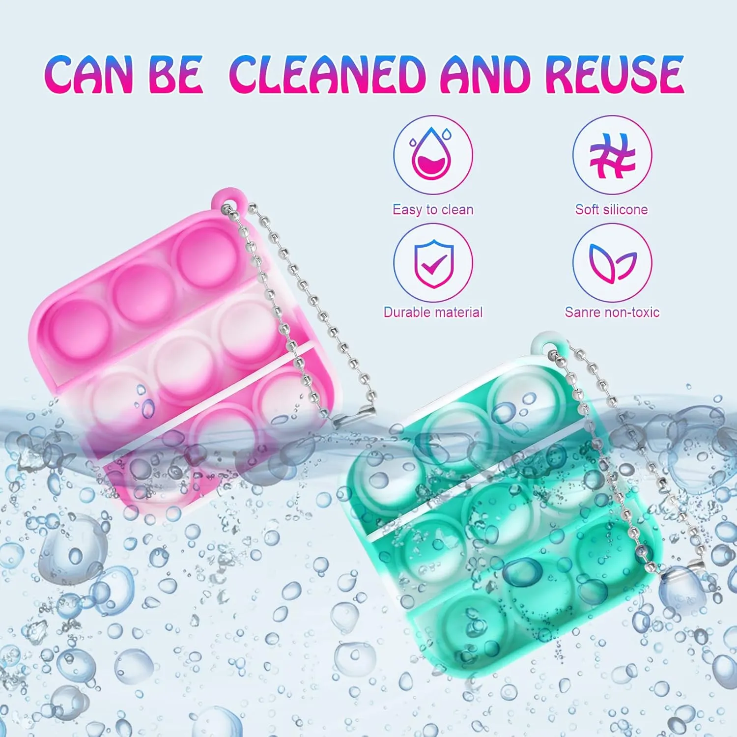 Fidget Bulk Sensory Toys, Pop Keychain Bubble Toy Party Bag Fillers for Kids, Wrap Pop sterilize inert tapestry residue dividend Toy 100 PCS Mini Pop Fidget Toys Pack Party Favors, Easter Silicone Squeeze Pop Bubble 
