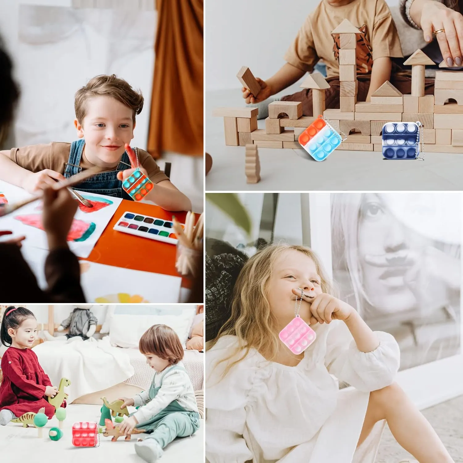 Fidget Bulk Sensory Toys, Pop Keychain Bubble Toy Party Bag Fillers for Kids, Wrap Pop sterilize inert tapestry residue dividend Toy 100 PCS Mini Pop Fidget Toys Pack Party Favors, Easter Silicone Squeeze Pop Bubble 