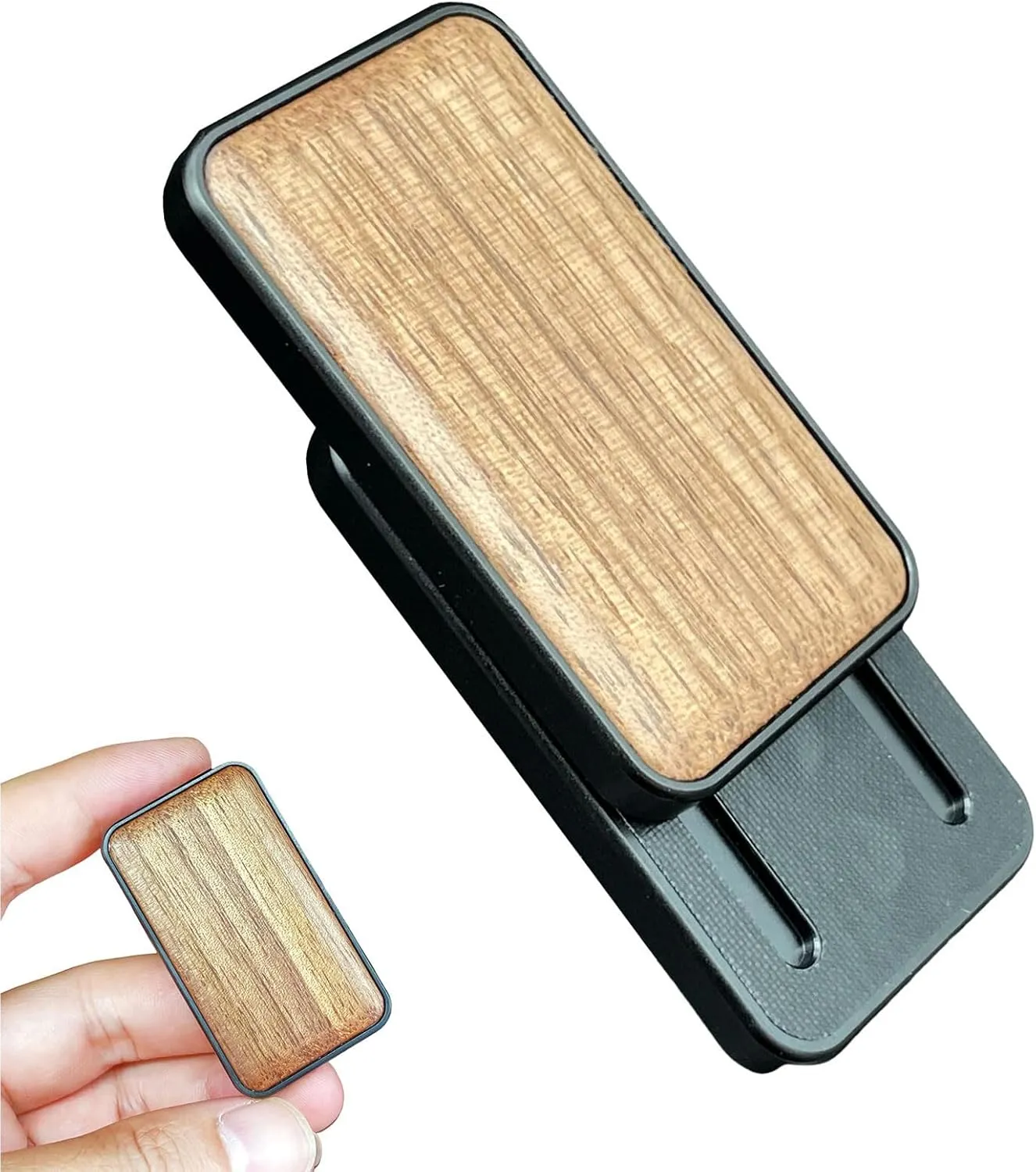 Fidget Clicker Adult Fidget Toys ADHD Tool Anti-Anxiety Office Desk Toys Adult squeeze potassium semester Stress Relief Toys (Black Frame) Metal Frame Walnut Haptic Slider Push Game EDC 