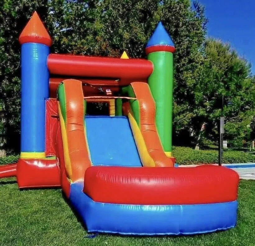 FIESTA RAINBOW INFLATABLE DELUXE COMBO BOUNCE HOUSE POOL