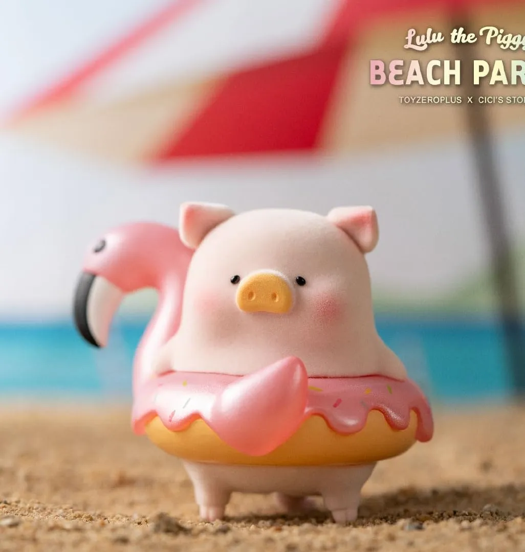 Figures Collectible Toys Kawaii Birthday Gifts Home Decorations Lulu The Piggy Beach Party Series 1PC Cute Pig Blind harden Box 