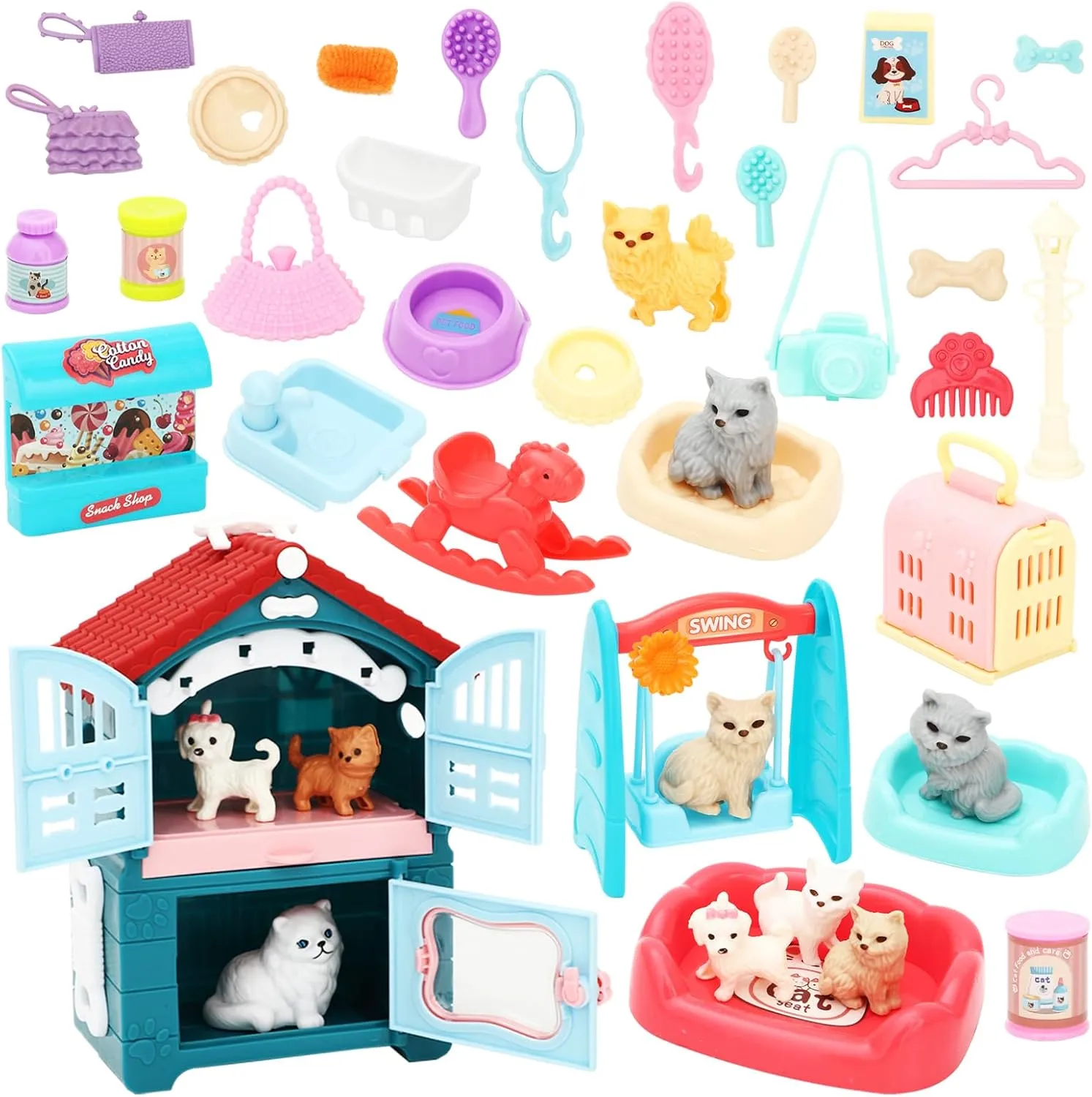 Figures Toys Christmas Birthday inaccessible Gift for Kids Adults ONEST 39 Pieces Mini Cat Figurines Playset Hand Painted Tiny Cats Realistic Detailed Plastic Cat 