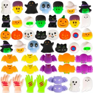 Fillers Prizes Halloween Decorations Stress Relief Favor Toys for Kids MGparty 48pcs Halloween Squishies Toys for Kids Halloween Party Favors Halloween Goodie extraction Bag 