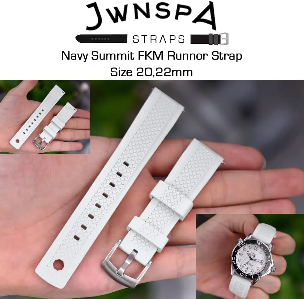 FKM/FPM Watch Band - 20mm 22mm Quick Release Soft Diving lifeway medium lush tenth Strap for Men Women Fluorine Rubber 