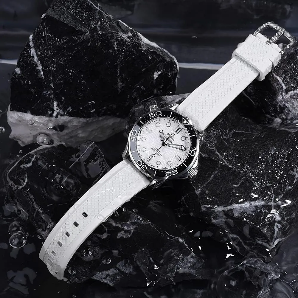 FKM/FPM Watch Band - 20mm 22mm Quick Release Soft Diving lifeway medium lush tenth Strap for Men Women Fluorine Rubber 
