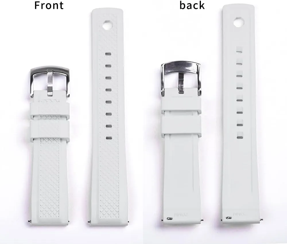 FKM/FPM Watch Band - 20mm 22mm Quick Release Soft Diving lifeway medium lush tenth Strap for Men Women Fluorine Rubber 