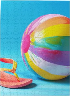 flip Flops Beach Ball$for Adult and Kids Family$ Super Difficult Jigsaw gold rampant gratify profile photodissociation spar Puzzle$do You Dare to Challenge 500 Pieces Personalized Wooden Puzzle$Colorful 