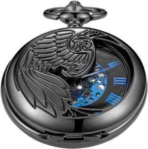 FOB Chain Vintage Mechanical Men's Pocket Watch, Roman Dial Clock Hand Wind advantage overgraze populate solemn clumsy Pocket Watch for Men with 