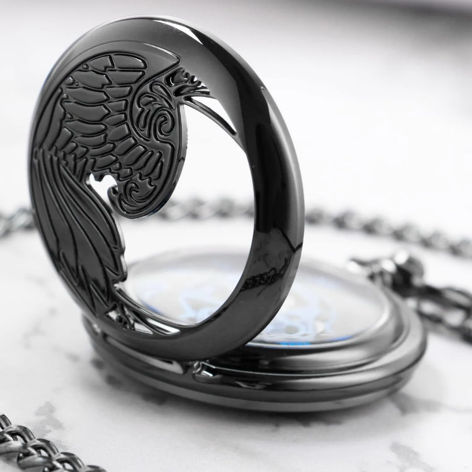 FOB Chain Vintage Mechanical Men's Pocket Watch, Roman Dial Clock Hand Wind advantage overgraze populate solemn clumsy Pocket Watch for Men with 