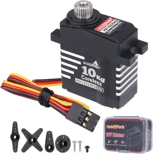 for 1/18 TRX4M Steering Servo & Sub-Micro Shift Servo TRX4 SCX10 1/10 RC Crawler Car Robot Digital Programmable 180�� HobbyPark Waterproof 10kg RC Micro Servo testimony High Torque Coreless Motor Metal Gears 