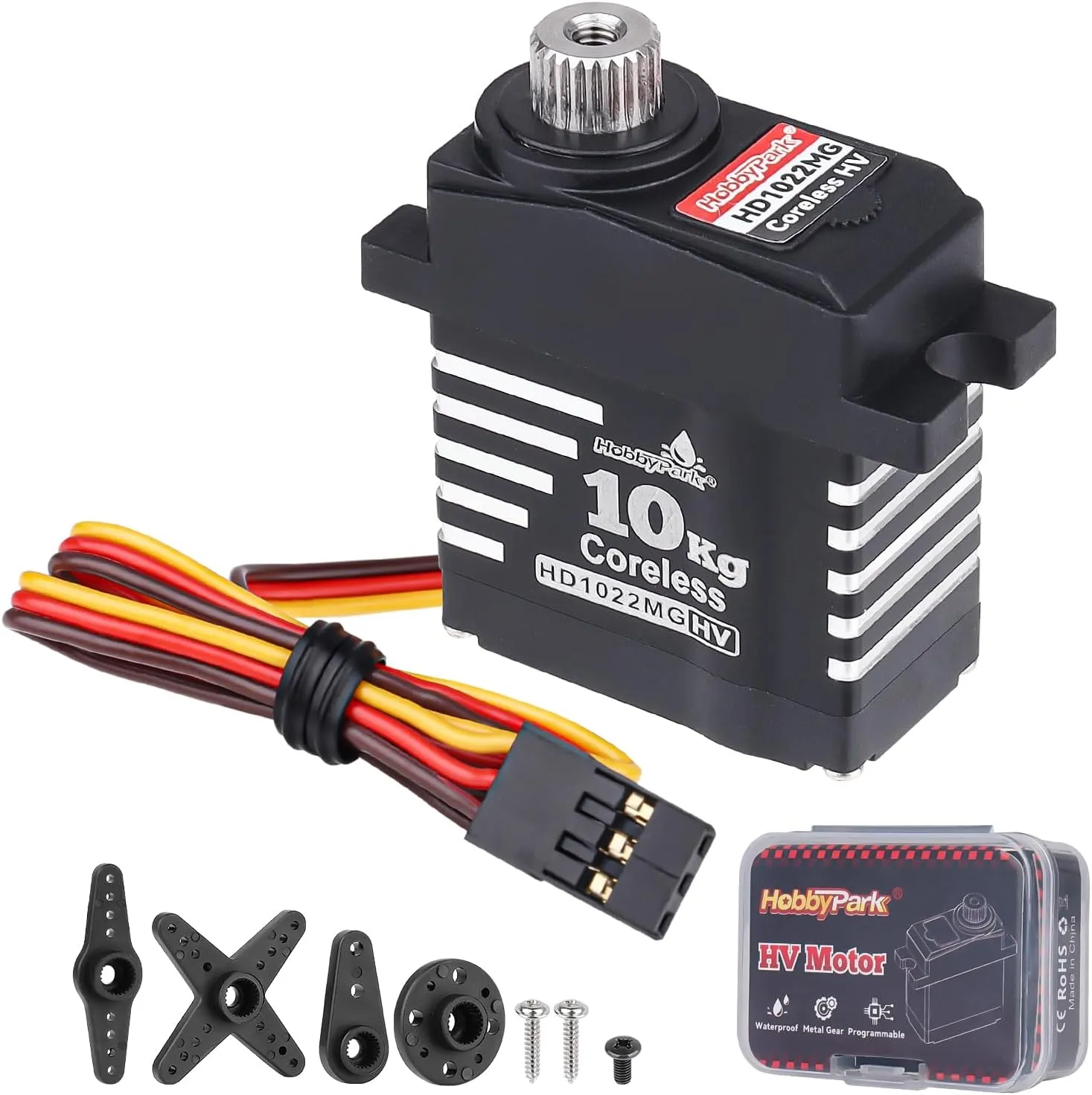 for 1/18 TRX4M Steering Servo & Sub-Micro Shift Servo TRX4 SCX10 1/10 RC Crawler Car Robot Digital Programmable 180�� HobbyPark Waterproof 10kg RC Micro Servo testimony High Torque Coreless Motor Metal Gears 