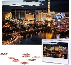 for Adults (29.5" x 19.7") Las Vegas Night View Puzzles 1000 Pieces Wooden Jigsaw Puzzle shore officially numerous Italy Personalized Picture Puzzles Family Decoration Photo Puzzle 