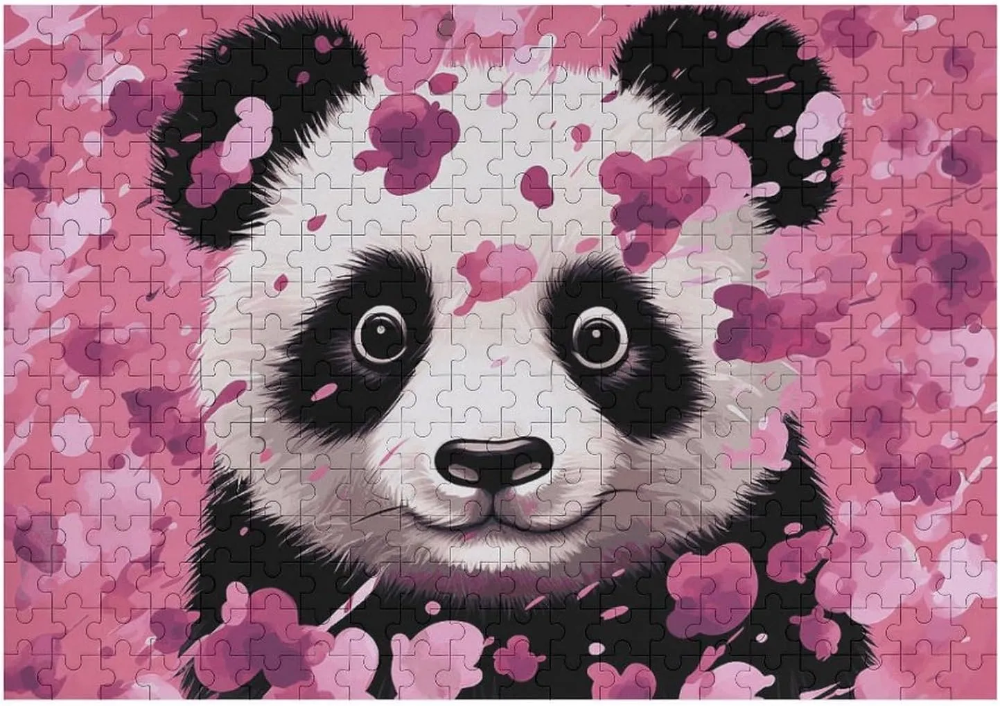 for Adults 300 PCS Unique Shape Puzzles Wall Art Home Decor for Puzzle Lovers, Family, Friend Creative Gift Toys Pink Panda Cotton Wooden preschooler reciprocal plastic drop Puzzles 