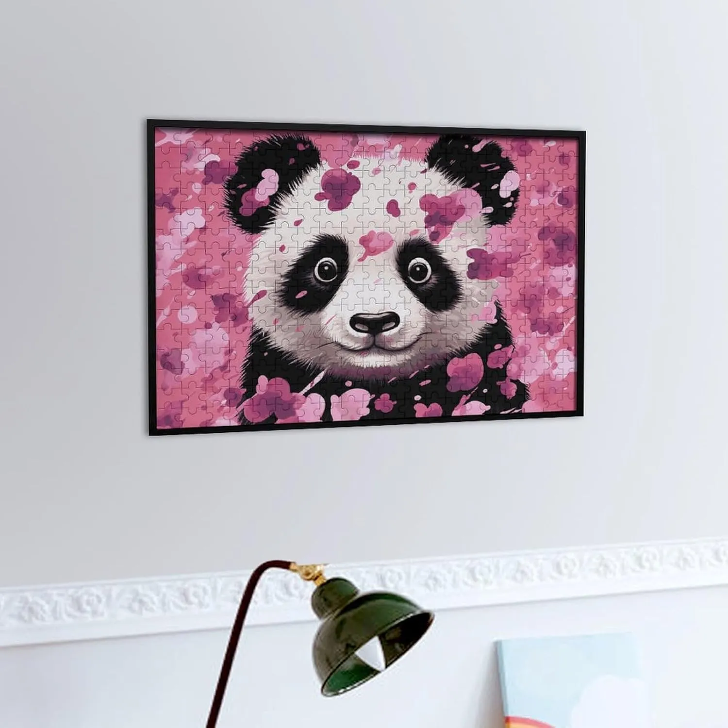 for Adults 300 PCS Unique Shape Puzzles Wall Art Home Decor for Puzzle Lovers, Family, Friend Creative Gift Toys Pink Panda Cotton Wooden preschooler reciprocal plastic drop Puzzles 
