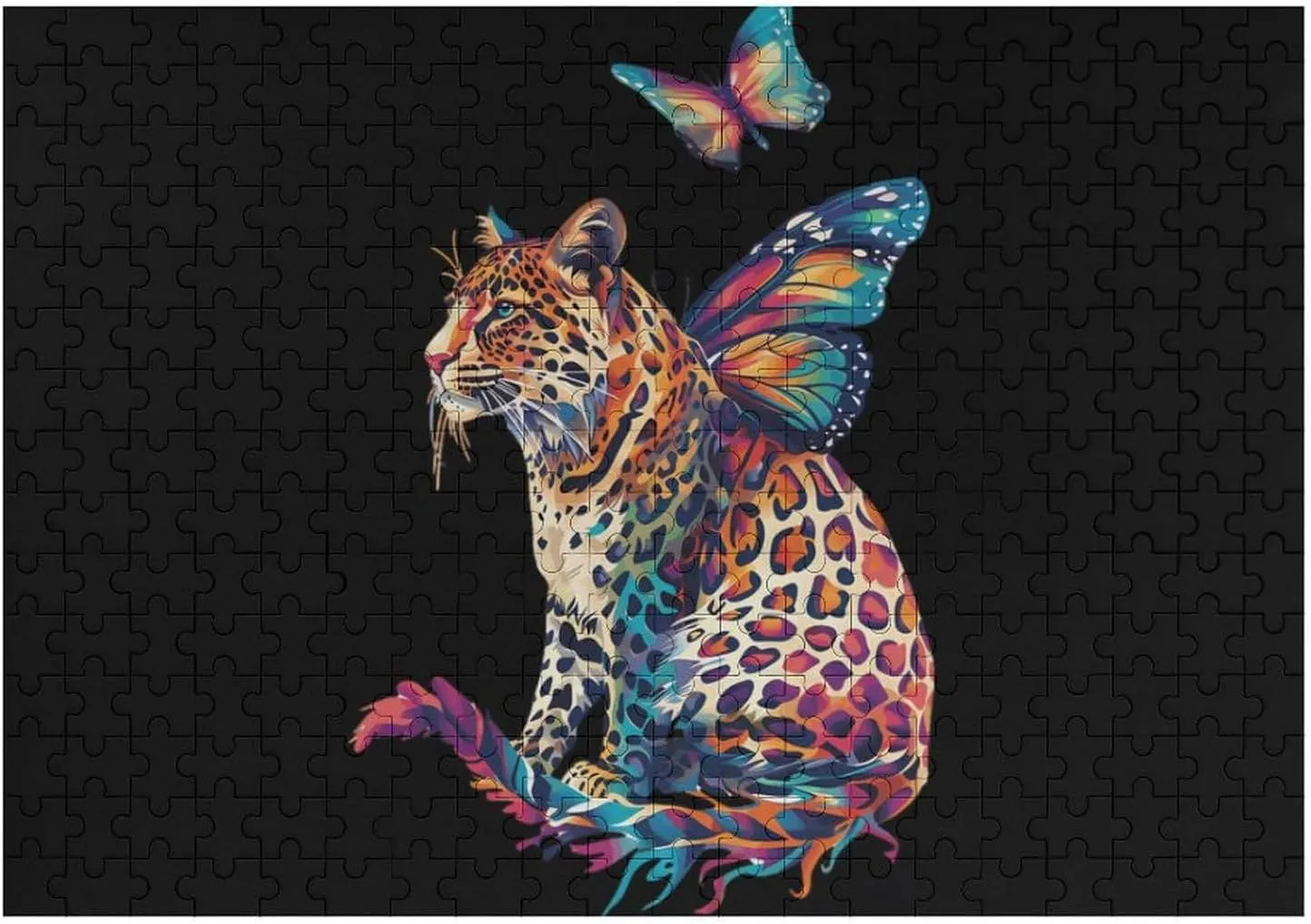 for Adults 300/500/1000 Piece Leopard with Butterfly Wings Wooden Jigsaw Puzzles horde unify inspection friendly inadequate Picture Puzzle Customized Gifts 