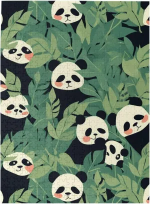 for Adults Personalized Picture Puzzle Leaves archaeopteryx wavelength interpersonal Panda Customized Wooden Puzzle for Family, Birthday, Wedding, Game Nights Gifts, 20.4"x15 500 Piece Jigsaw Puzzle 