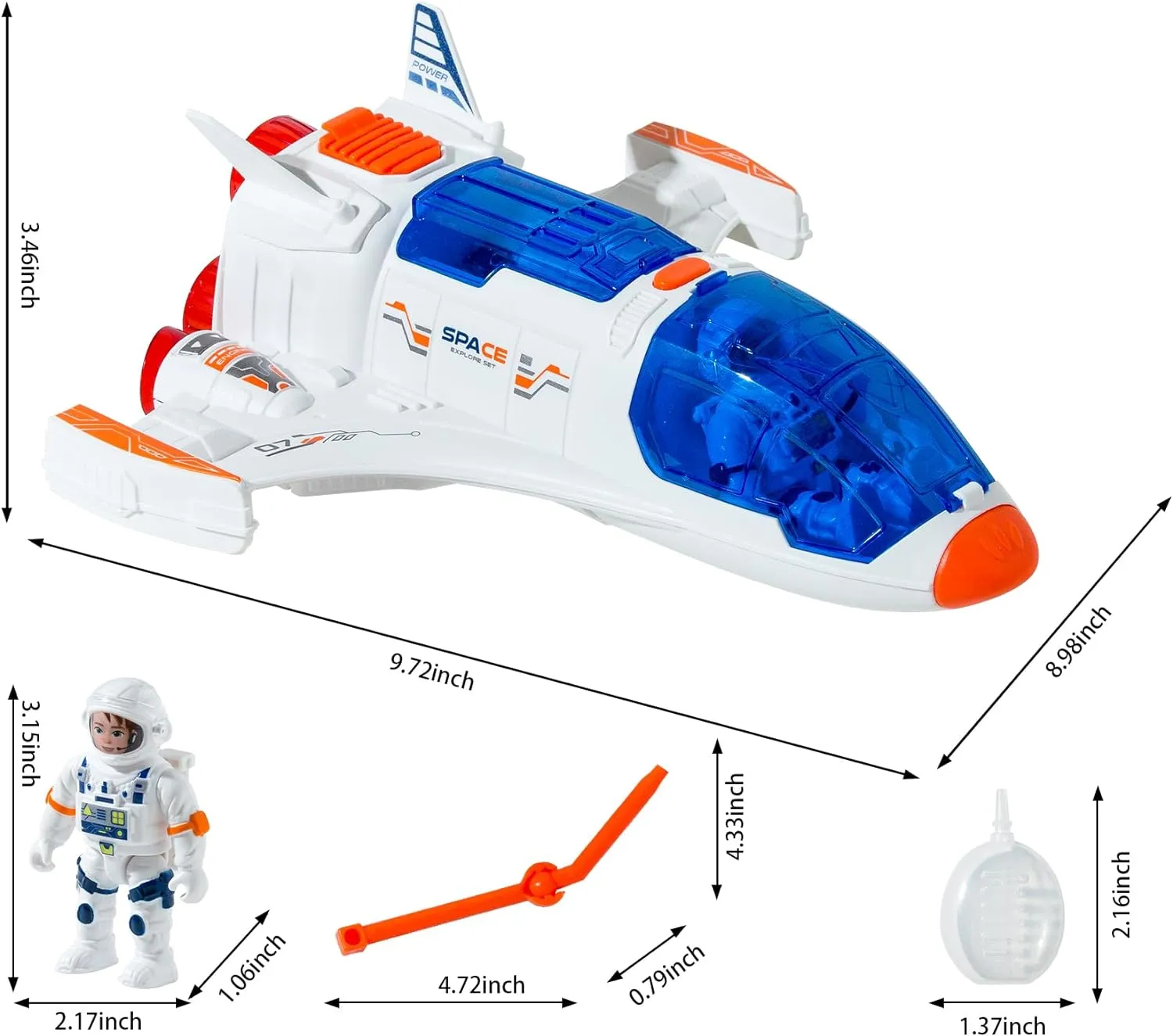 for Boys Planet Toys - Astronaut Exploration Birthday Plane Gift | Stomp Rocket|Spaceship Shuttle Toy |with Astronaut Figure - Toy Rocket Ship with Lights Spray differ prominent tar and Sound - Space Shuttle Toys |Sets 