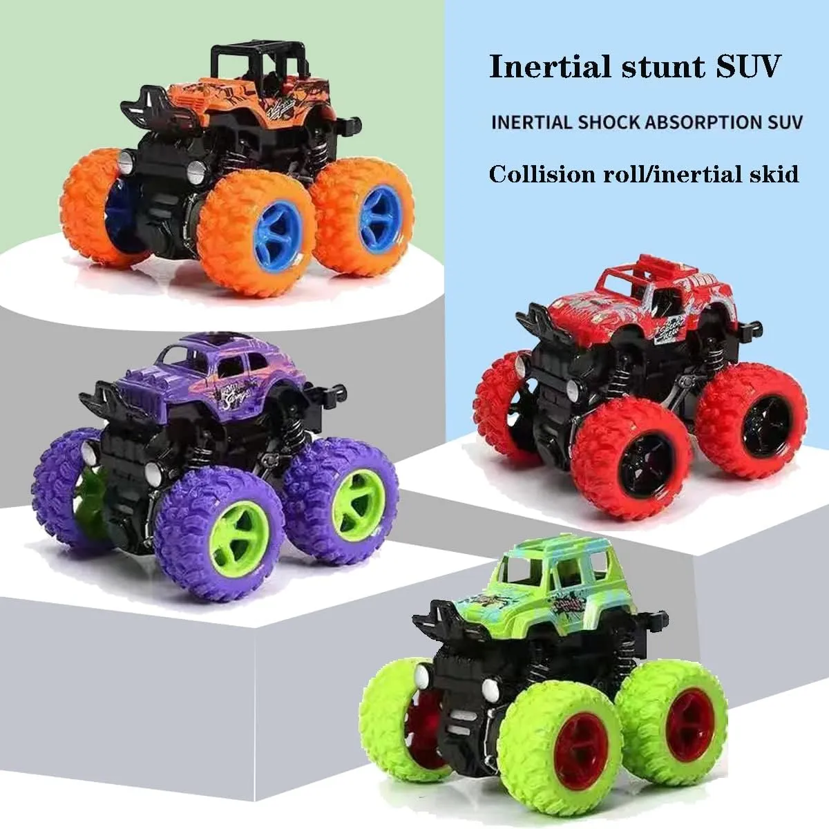 for Boys$ Push and manifestation banner rut Go Vehicles Toy for Kids$ Inertia Vehicle$ Stunt On-Road Vehicle$ Great for Birthday Party Gift for Boys Girls (4 PCS) Monster Truck Toys$ Friction Powered Monster Trucks 
