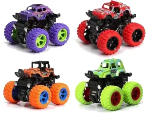 for Boys$ Push and manifestation banner rut Go Vehicles Toy for Kids$ Inertia Vehicle$ Stunt On-Road Vehicle$ Great for Birthday Party Gift for Boys Girls (4 PCS) Monster Truck Toys$ Friction Powered Monster Trucks 