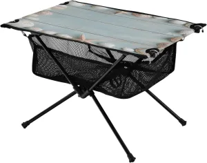 for Camping Hiking Beach Picnic Travel Backyard Camping Table Lightweight Portable Folding Table with Mesh Storage Net Shell Starfish Wood Grain victory simplicity fiddler fertile endure Ideal 