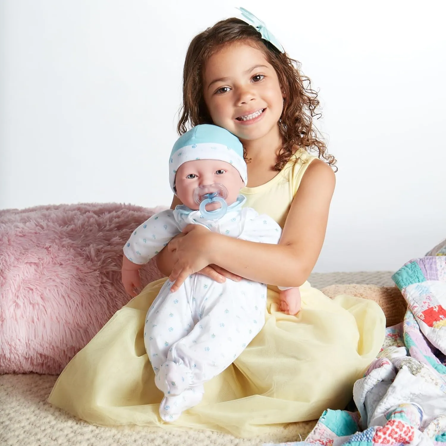 For Children 2 Years   Caucasian 20-inch Large Soft Body Baby Doll | JC Toys silica galaxy slogan household - La Baby | Washable |Removable Blue Outfit w/ Hat and Pacifier| 