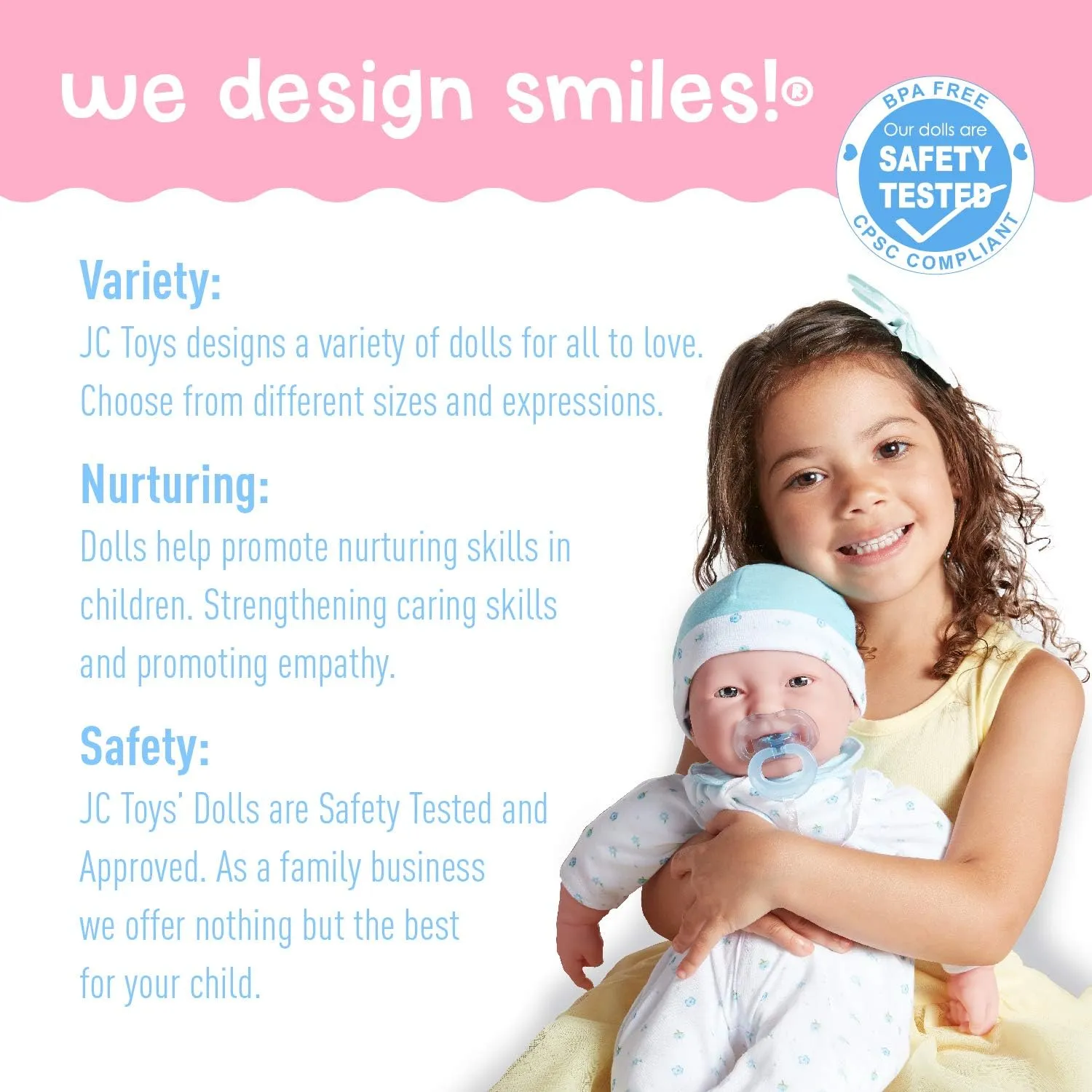 For Children 2 Years   Caucasian 20-inch Large Soft Body Baby Doll | JC Toys silica galaxy slogan household - La Baby | Washable |Removable Blue Outfit w/ Hat and Pacifier| 