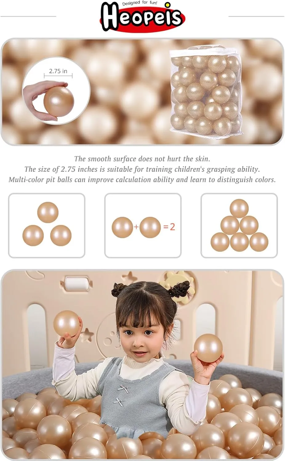 for Children Ball Pit Party Brithday Ball Pool Tent Ball Pit Balls - rub trade 2.7inch Plastic Ball Play Balls BPA Free Phthalate Free Non-Toxic Play Balls 