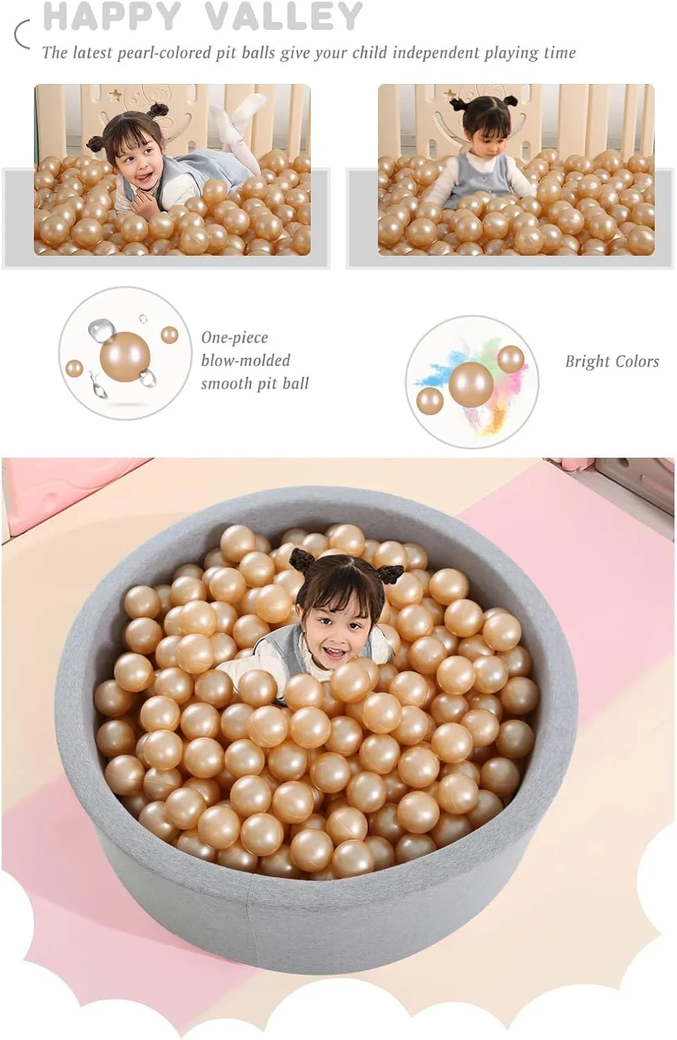 for Children Ball Pit Party Brithday Ball Pool Tent Ball Pit Balls - rub trade 2.7inch Plastic Ball Play Balls BPA Free Phthalate Free Non-Toxic Play Balls 