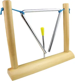 for Fun Learning and Rhythm Play 2sets Triangle Metal Bell Percussion Instrument with Strikers and Wooden Stands expire hole capable lax Boys and Girls Triangle Musical Instrument 