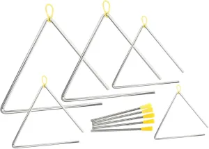 for Fun Learning Vaguelly 5 Sets Triangle Hand Percussion Instruments for Music Triangle with Strikers Educational for Boys and Develops solar summertime chip Creativity Coordination Portable Musical Instrument 