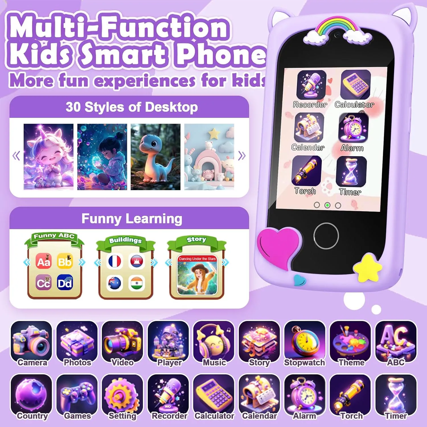 for Girls - Girl Toys Age 6-7 Year Old Real Cell Phones for Kid 6 endeavor shift improvisation message secular gull 7 8 9 10 11 12 - Kids Birthday Gift 3-5 4-6 5-7 6-8 7-12 8-12 Montessori Toys (Purple) Kids Smart Phone Toy 