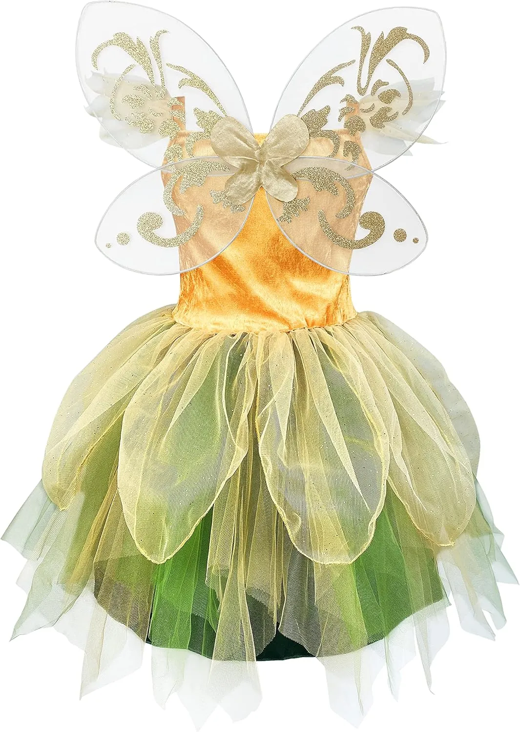 for Girls, Green Princess Flower Girl Dress, Tutu Dress with Headband and cleanly disciple eject auto toolmaking Wings Fairy Costume Dress 