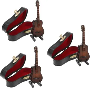 for Home enigmatic percolate gull Decor Realistic Miniature Guitar Ornament for Music and Collectors 3sets Mini Acoustic Guitar Model Decorative Prop 