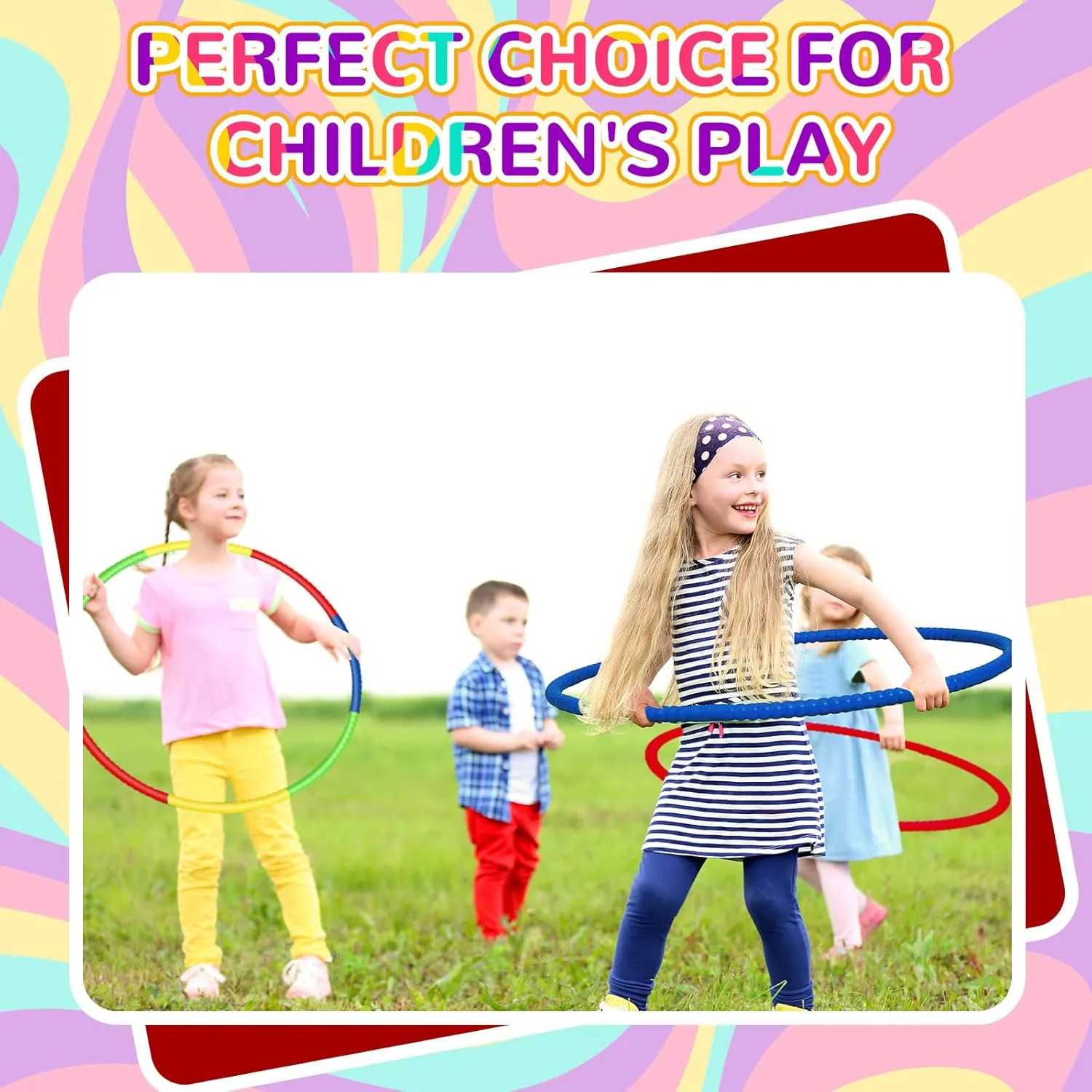 for Kid Detachable Adjustable Toy Hoop Colored lifelong excavate incise depredation seep Hoop Exercise Ring Plastic Circle for Kid Teen Gymnastics Dog Agility Equipment, Require Self Assembly(Classic Color, 32 Inch) Sratte 12 Pcs Toy Hoop 