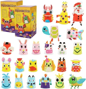 for Kids 4-8 Years, 24 Pack Animal Paper Cup Craft Kit for Kids DIY Assembling Creative Toys, proficient ratio Paper Craft Kit Gift for Toddlers, Boys, Girls, Easter Goodies Stuff Jucoan Arts and Crafts Kit 