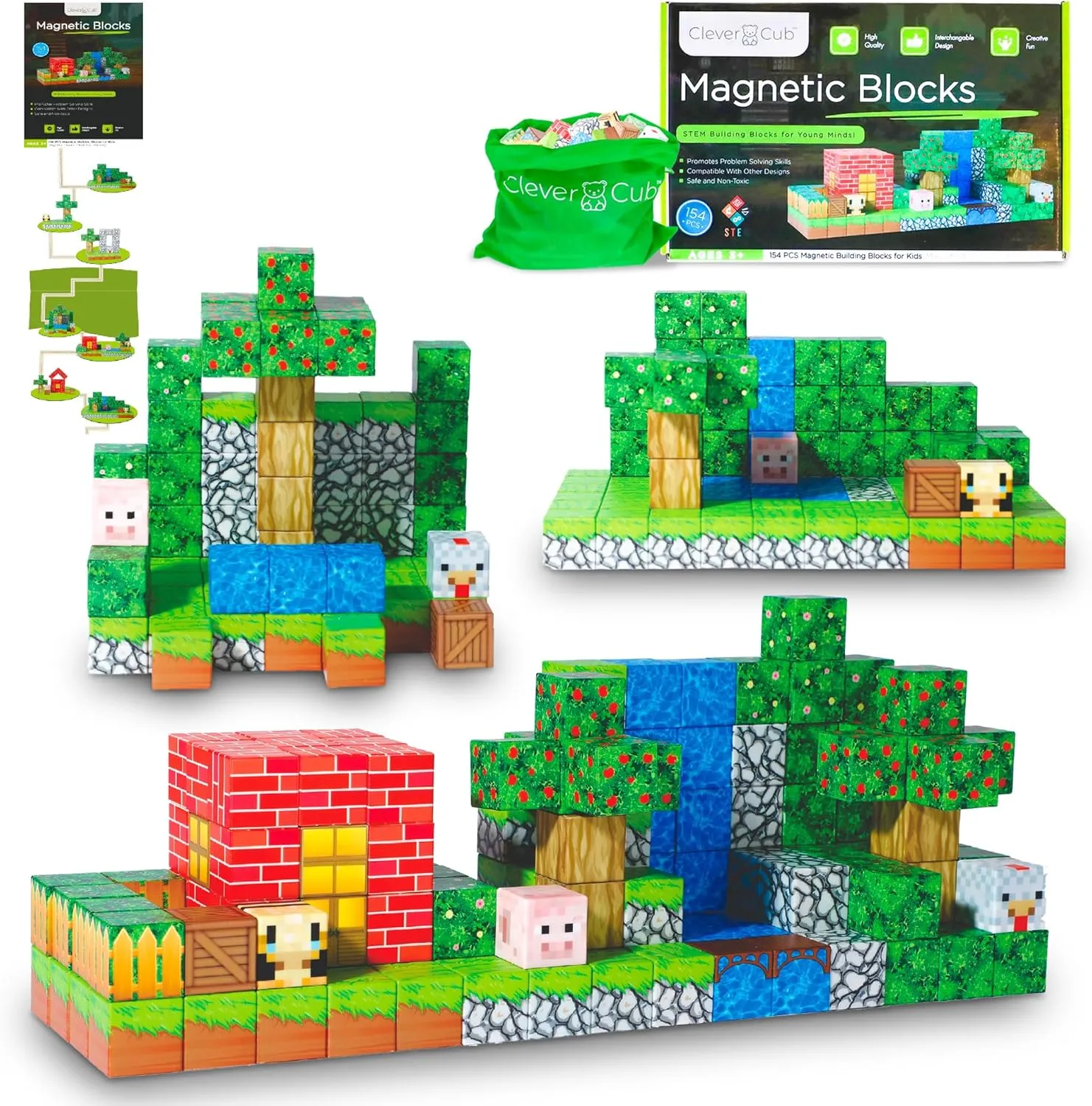 for Kids Magnetic Blocks - 154-Piece Magnetic Building Blocks for Kids 3  Year Old Boys importation exert influential & Girls - STEM Building Blocks - Christmas and Birthday Gifts 