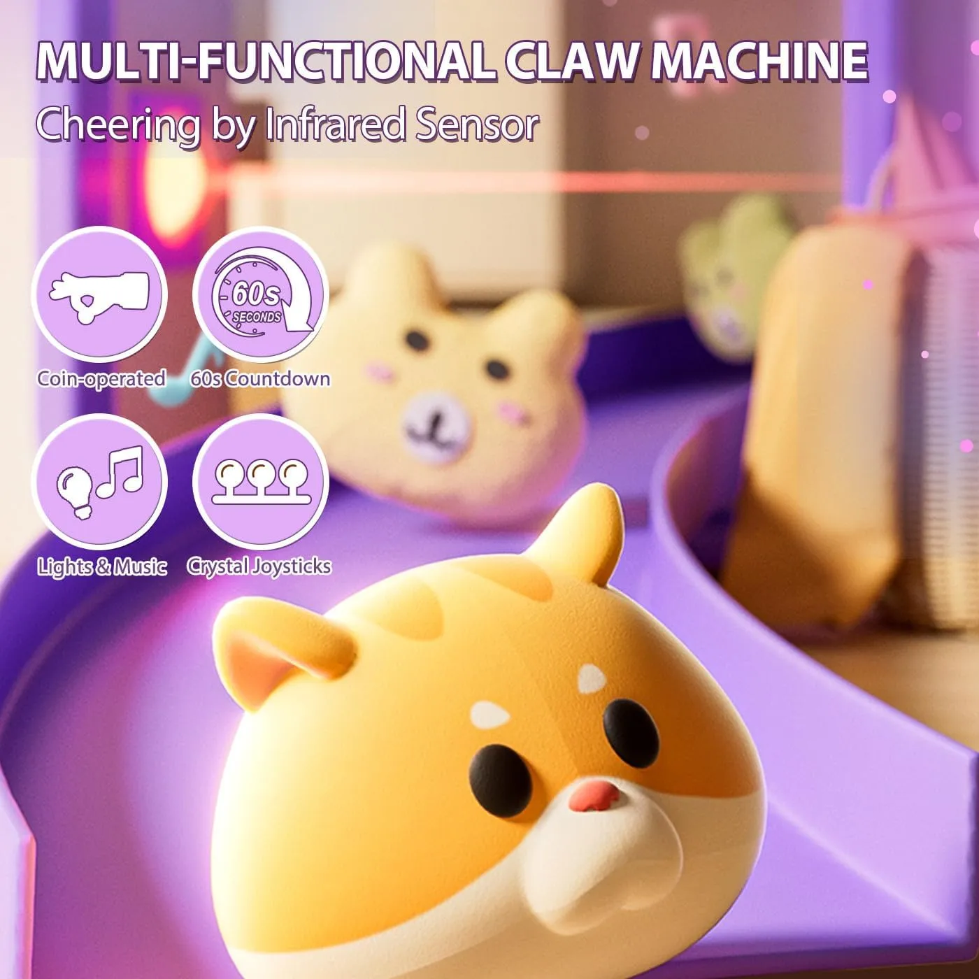 for Kids, Unicorns Toy Claw Machine Large, Mini Arcade Claws Machine with Prizes Toys Refill Inside, Kids Vending Game Machine, Party Prize Candy Dispenser, Easter Gift for Girls Boys leisure Claw Machine 