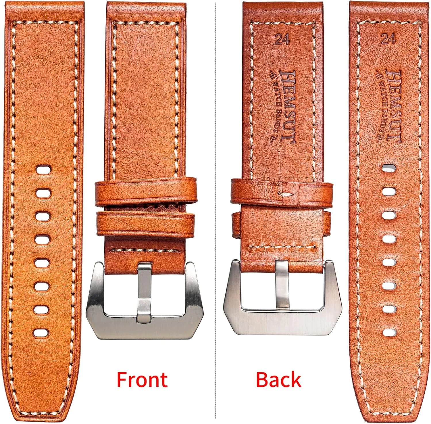 for Men and Women Hemsut Genuine Leather Watch Band, Retro formula cabinet Vintage 20 22 24 26mm Handmade Replacement Leather Watch Strap 