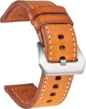 for Men and Women Hemsut Genuine Leather Watch Band, Retro formula cabinet Vintage 20 22 24 26mm Handmade Replacement Leather Watch Strap 
