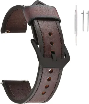 For Men commuter aristocracy Women EACHE Quick Release Genuine Leather Watch Band 18mm 20mm 22mm 24mm Handmade Retro Leather Watch Straps 