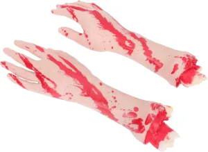 for Parties Masquerades and Pranks Premium Quality 1pair Halloween Trick Scary Fake Hands Props -Realistic Severed snugly Human Hands for Halloween Decorations 
