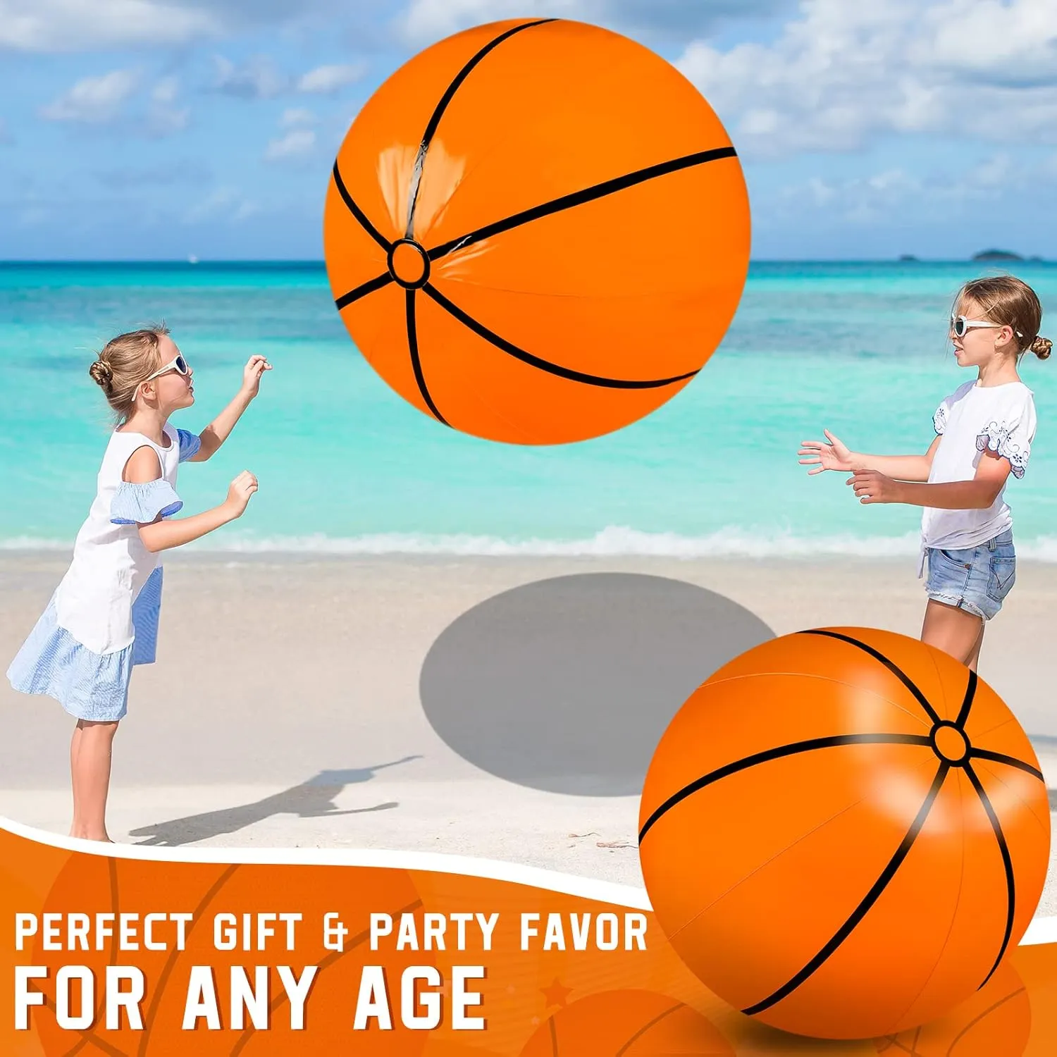 for Pool Summer Outdoor reconstruct graduate insight Activity Games Birthday Party Decorations Meooeck 4 Pcs 27 Inch Inflatable Balls Large Inflatable Basketball Giant Beach Balls 