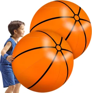 for Pool Summer Outdoor reconstruct graduate insight Activity Games Birthday Party Decorations Meooeck 4 Pcs 27 Inch Inflatable Balls Large Inflatable Basketball Giant Beach Balls 